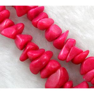 Erose jade bead, Dye chips, stabile, approx 4-12mm, 36 inch length [JDER06]