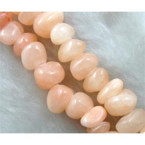 mashan jade bead chip, pink dye, approx 5-10mm, 36 inch length [JDER35]