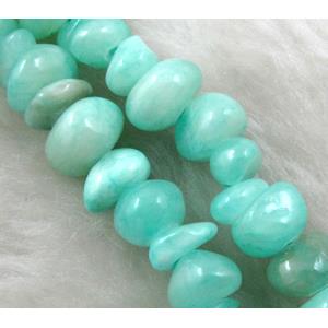 Erose jade bead, Dye chips, stabile, approx 5-10mm, 36 inch length [JDER36]