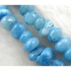 Erose jade bead, Dye chips, stabile, approx 5-10mm, 36 inch length [JDER41]
