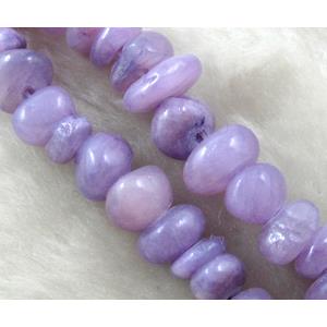 mashan jade bead chip, purple dye, approx 5-10mm, 36 inch length [JDER44]