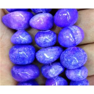 purple jade beads, freeform chips, stabile, approx 6-10mm, 28 inches length [JDER63]