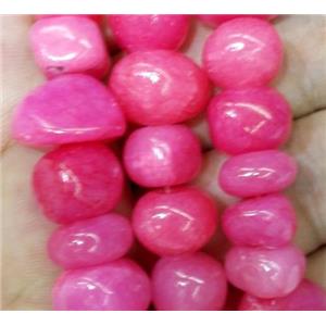 red jade beads, freeform chips, stabile, approx 6-10mm, 28 inches length [JDER75]
