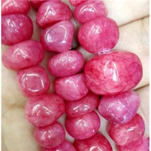 red jade beads, freeform chips, stabile, approx 6-10mm, 28 inches length [JDER77]
