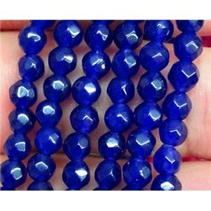 jade bead, faceted round, lapis lazuli, approx 4mm dia, 15.5 inches [JDOT041]