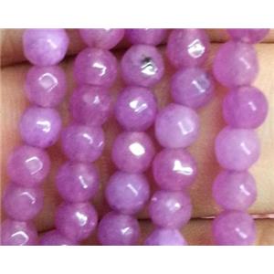 purple jade bead, faceted round, approx 4mm dia, 15.5 inches [JDOT048]