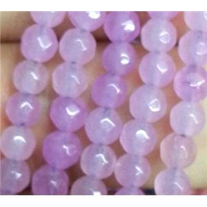 purple jade beads, faceted round, approx 4mm dia, 15.5 inches [JDOT049]
