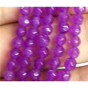 purple jade bead, faceted round, approx 4mm dia, 15.5 inches [JDOT057]