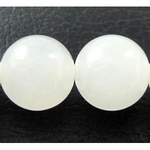 round white jade beads, 14mm dia, 28pcs per st [JDRD201-14MM]