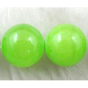 Round Jade bead, dye, stabile, half transparent, 14mm dia, 28pcs per st [JDRD207-14MM]