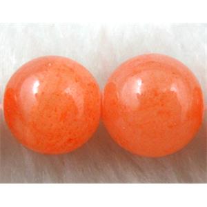 Round Jade bead, dye, stabile, half transparent, 14mm dia, 28pcs per st [JDRD210-14MM]