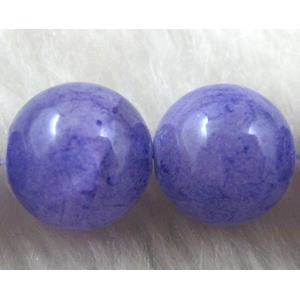 Round Jade bead, lavender, dye, stabile, half transparent, 14mm dia, 28pcs per st [JDRD211-14MM]