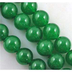 green Quartzite Jade beads, round, 12mm dia, approx 32pcs per st [JDRD219-12MM]