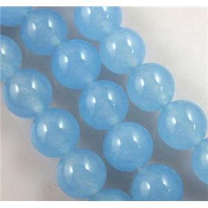 blue Quartzite Jade beads, round, 12mm dia, approx 32pcs per st [JDRD222-12MM]