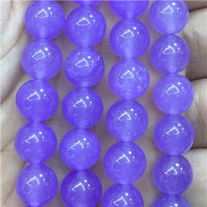 purple Malaysia Jade beads, round, 8mm dia, approx 48pcs per st [JDRD229-8MM]
