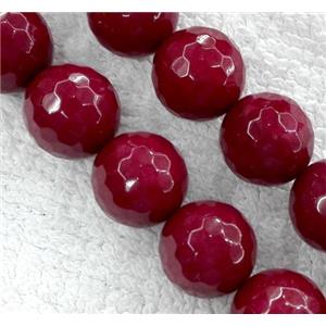 Red Jade Beads, Dye, stabile, faceted round, approx 12mm dia [JDRD230-12MM]