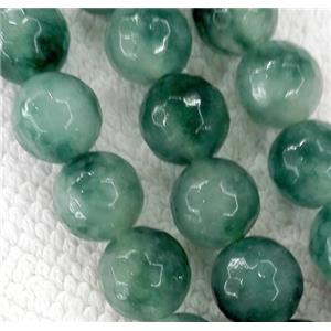 green Jade Beads, stabile, faceted round, approx 10mm dia [JDRD237-10MM]