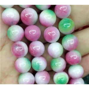 Malaysia Jade beads, round, multicolor, 10mm dia, approx 38pcs per st [JDRD241-10MM]