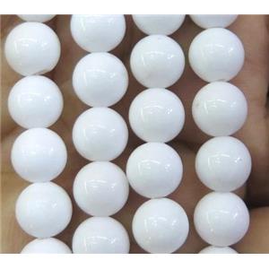 Natural Honey Jade Beads Smooth Round White Dye, 12mm dia, 31pcs per st [JDRD305]