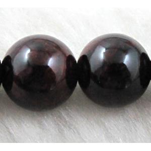 Round Jade beads, darkred dye, 14mm dia, 27pcs per st [JDRD307-14MM]