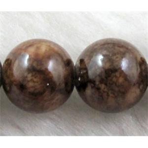 Round Jade beads, coffee dye, 8mm dia, 48pcs per st [JDRD309-8MM]