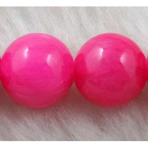 Natural Honey Jade Beads Smooth Round Red Dye, 8mm dia, 48pcs per st [JDRD313-8MM]