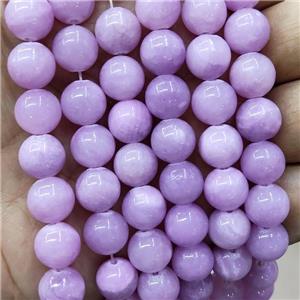 Natural Honey Jade Beads Smooth Round Lavender Dye, 10mm dia, 38pcs per st [JDRD315-10MM]
