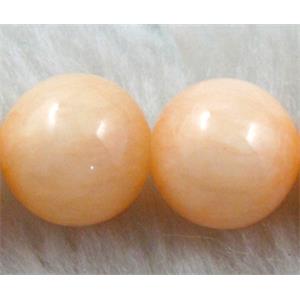 Round Jade gemstone, dye, stabile, 14mm dia, 27pcs per st [JDRD319-14MM]