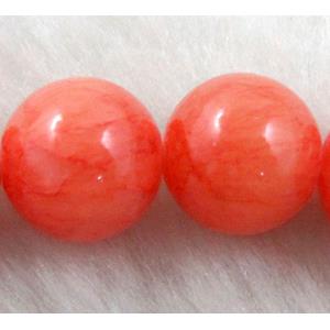 round Mashan Jade Beads, dye red, 8mm dia, 48pcs per st [JDRD321-8MM]