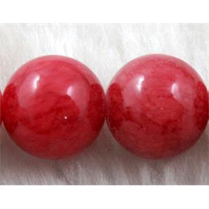 Round Jade gemstone, dye, stabile, 12mm dia, 31pcs per st [JDRD323]