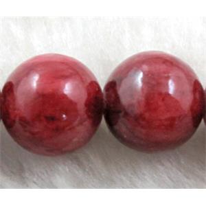 Round Jade gemstone, dye, stabile, 12mm dia, 31pcs per st [JDRD325]