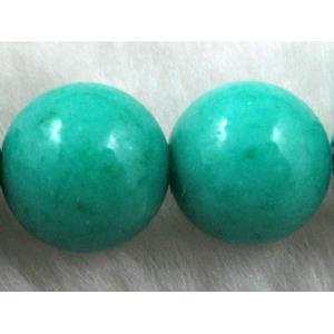 Round Jade gemstone, dye, stabile, 14mm dia, 27pcs per st [JDRD329-14MM]