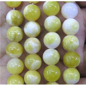 Persia jade bead, round, stabile, yellow, 6mm dia, approx 66pcs per st [JDRD344-6MM]