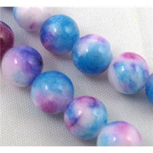 Persia jade bead, round, stabile, colorful, 8mm dia, approx 49pcs per st [JDRD354-8MM]