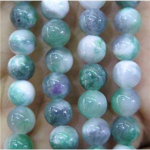 Persia jade bead, round, stabile, green, 4mm dia, approx 98pcs per st [JDRD363-4MM]