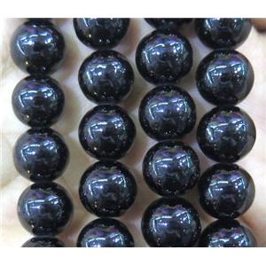 black jade bead, round, stabile, approx 4mm dia, 98pcs per st [JDRD367-4MM]