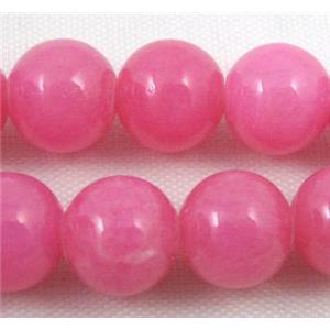 pink jade beads, round, stabile, approx 18mm dia, 21pcs per st [JDRD369-18MM]