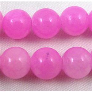 hotpink jade beads, round, stabile, approx 20mm dia, 20pcs per st [JDRD370-20MM]