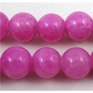 jade beads, hot-pink, round, stabile, approx 20mm dia, 20pcs per st [JDRD371-20MM]
