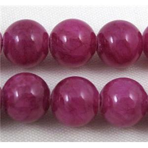 deep hotpink jade beads, round, stabile, approx 20mm dia, 20pcs per st [JDRD372-20MM]