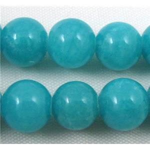 round aqua jade beads, stabile, approx 18mm dia, 21pcs per st [JDRD374-18MM]
