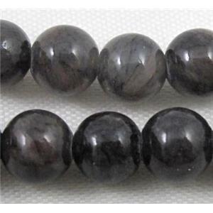 jade beads, grey, round, stabile, approx 16mm dia, 24pcs per st [JDRD381-16MM]