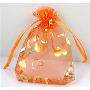 Organza bag, orange, 13x18cm [JPB04-13X18CM]