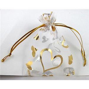 Organza bag, white, 10x12cm [JPB05-10X12CM]