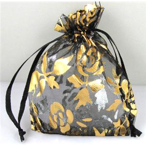 Organza Bag, black, 7x9cm [JPB08-7X9CM]
