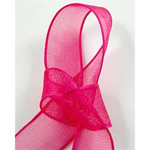 Organza Ribbon Cord, hot-pink, 25mm wide [JTORG01C028-25MM]