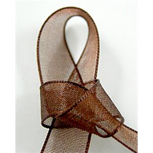 Organza Ribbon Cord, coffee, 25mm wide [JTORG01C032-25MM]