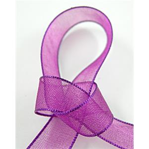 Organza Ribbon Cord, purple, 25mm wide [JTORG01C55-25MM]