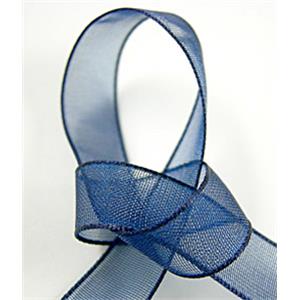 Organza Ribbon Cord, ink-blue, 25mm wide [JTORG01C038-25MM]