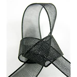 black Organza Ribbon Cord, 25mm wide [JTORG01C039-25MM]